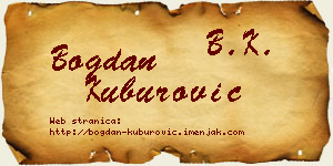 Bogdan Kuburović vizit kartica